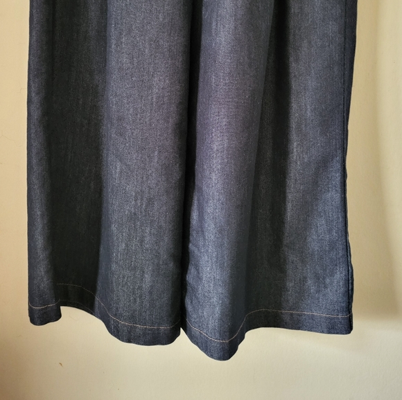 Xetra Pleated Exposed Button Front Wide Leg Denim Pants Size 38/XXS - Picture 9 of 16